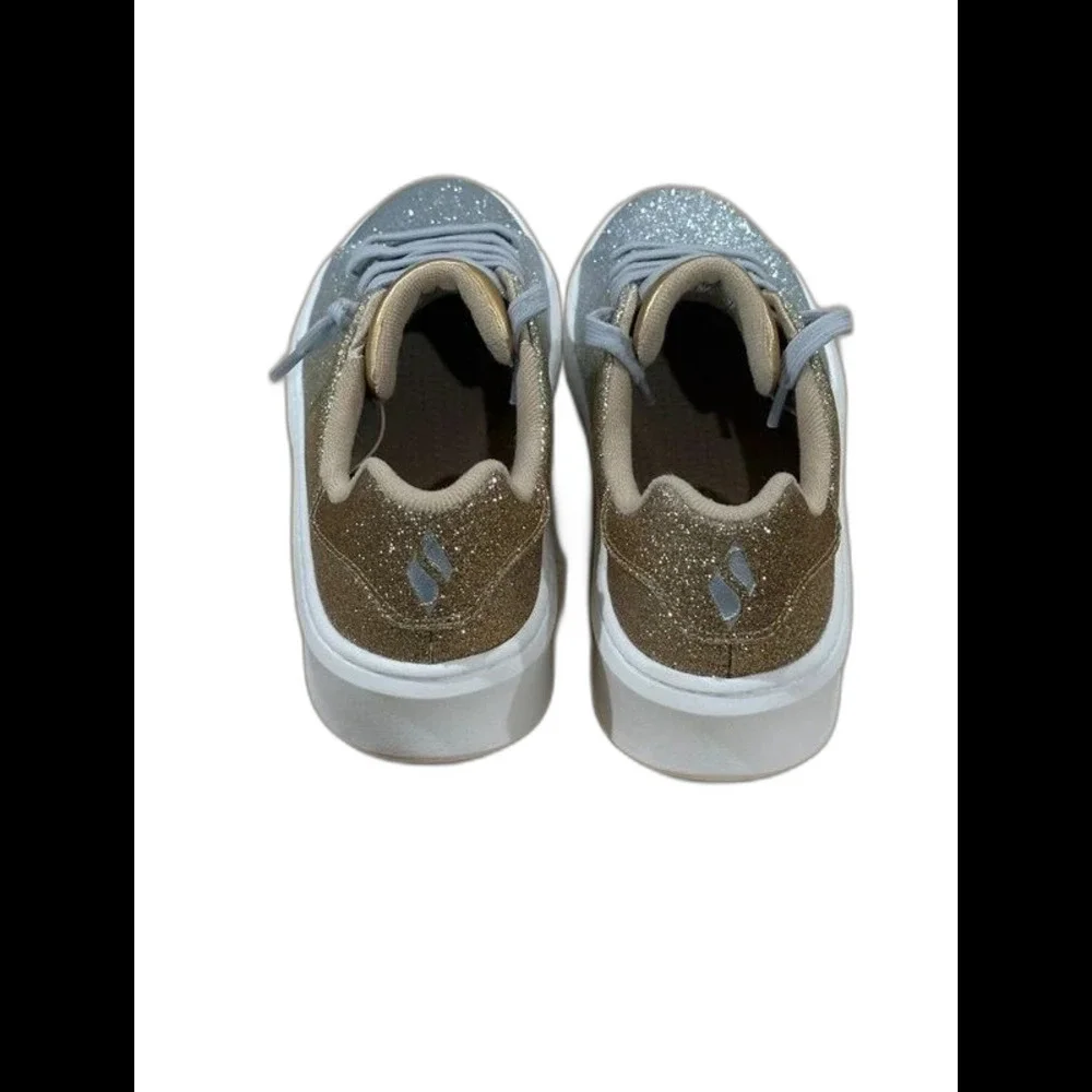 Skechers Court Break - Silver/Gold Women's US 9/UK 6/EUR 39 Like New